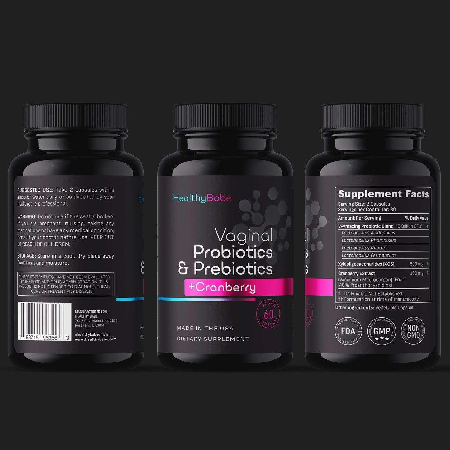 Healthy Babe Vaginal Probiotics & Prebiotics With Cranberry
